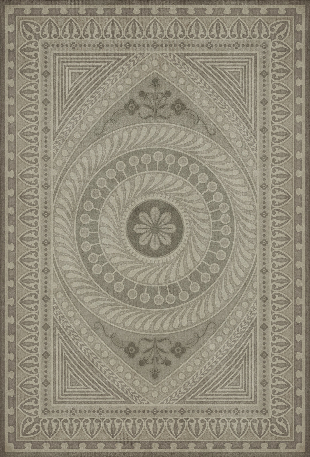 Vintage Vinyl Floorcloth Rug (Pattern 75 Practice What is Just)