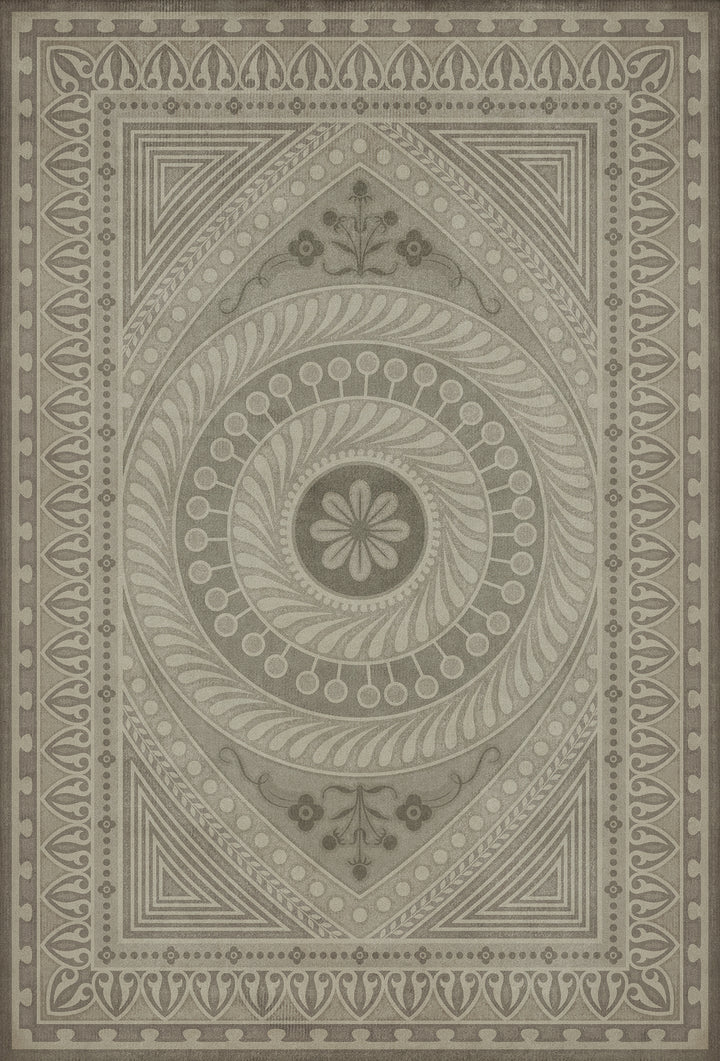 Vintage Vinyl Floorcloth Rug (Pattern 75 Practice What is Just)