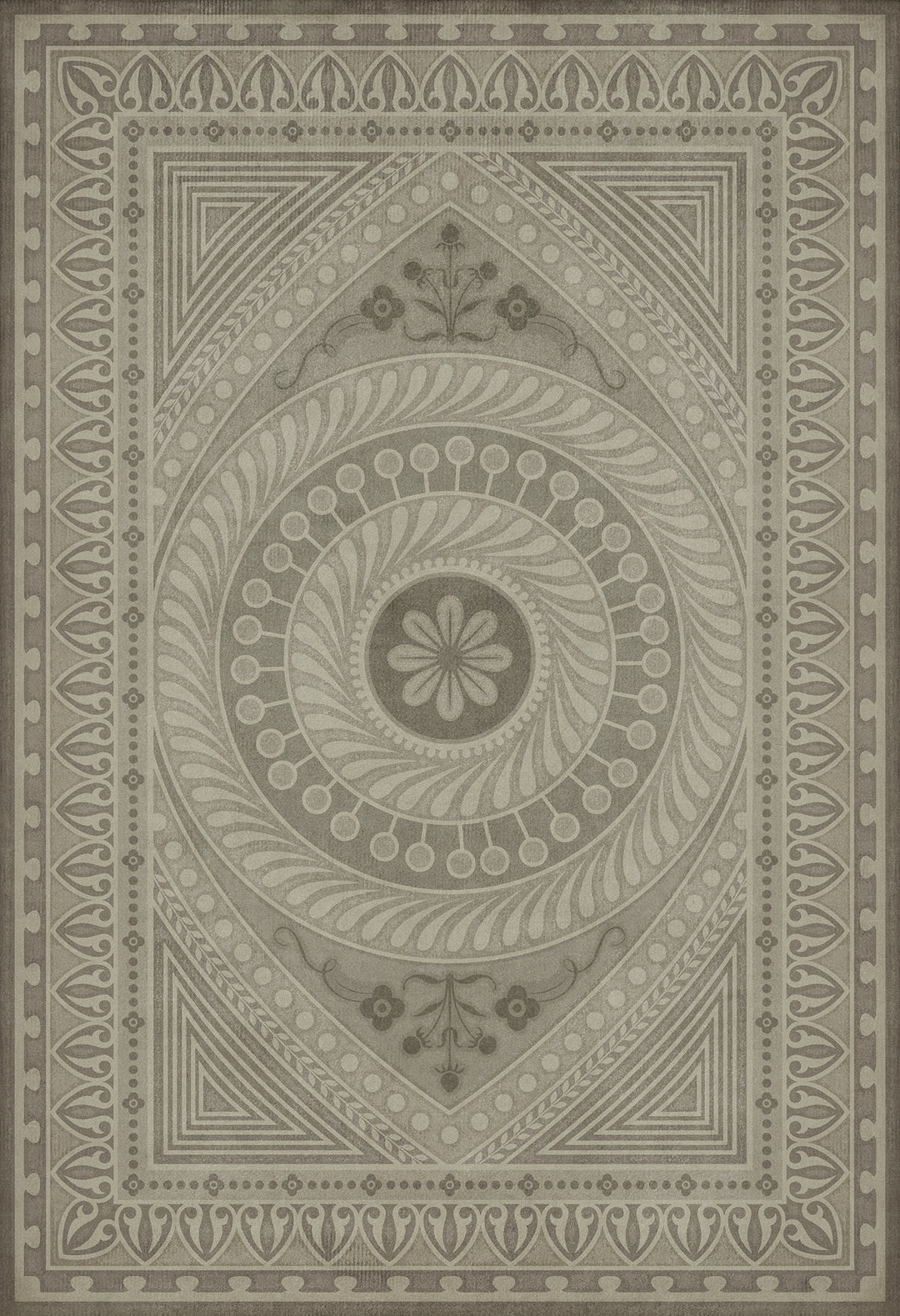 Vintage Vinyl Floorcloth Rug (Pattern 75 Practice What is Just)
