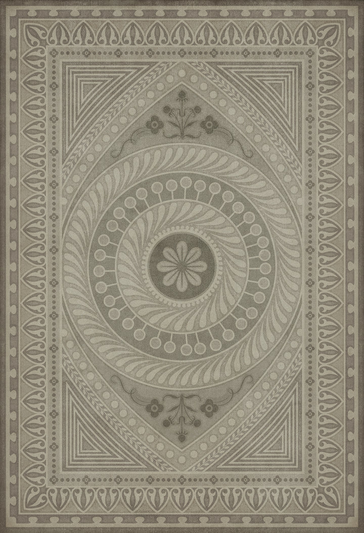 Vintage Vinyl Floorcloth Rug (Pattern 75 Practice What is Just)