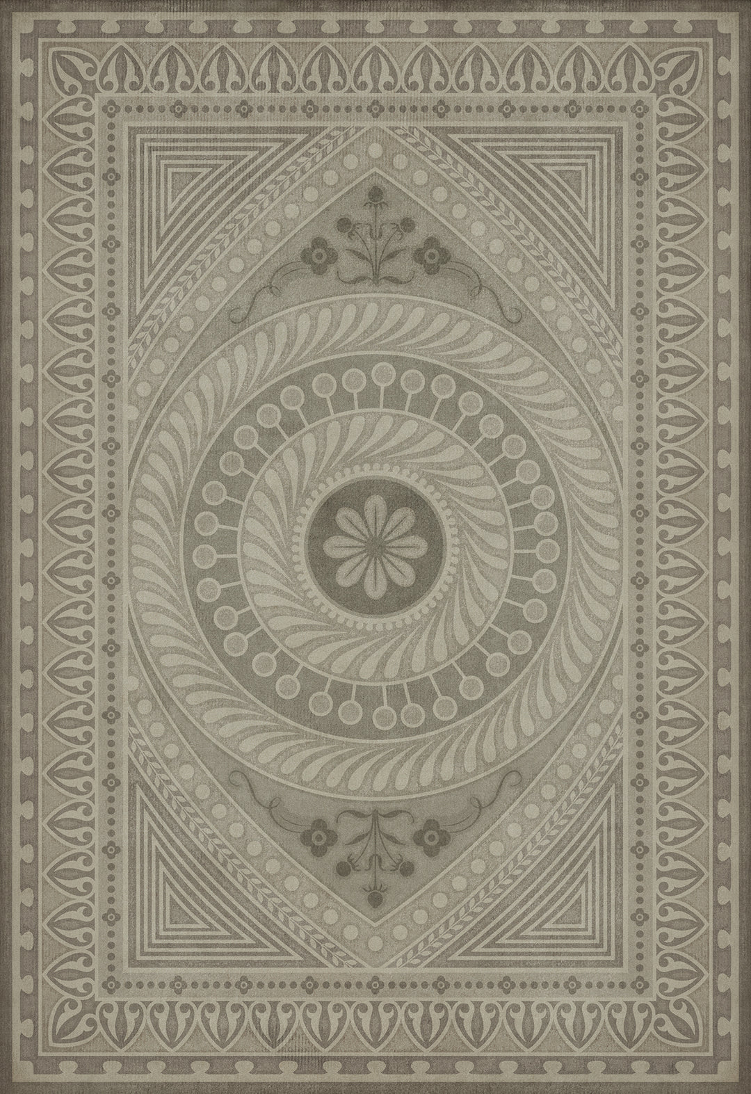 Vintage Vinyl Floorcloth Rug (Pattern 75 Practice What is Just)
