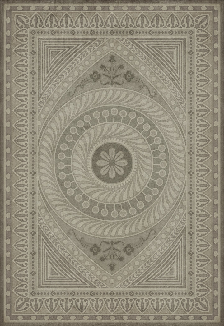 Vintage Vinyl Floorcloth Rug (Pattern 75 Practice What is Just)