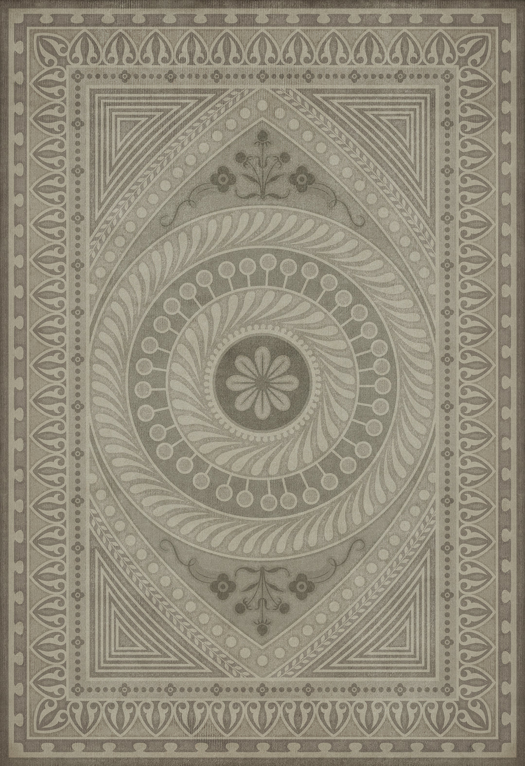 Vintage Vinyl Floorcloth Rug (Pattern 75 Practice What is Just)