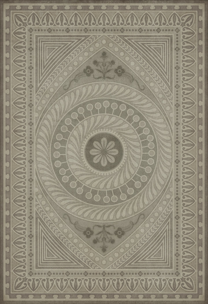 Vintage Vinyl Floorcloth Rug (Pattern 75 Practice What is Just)