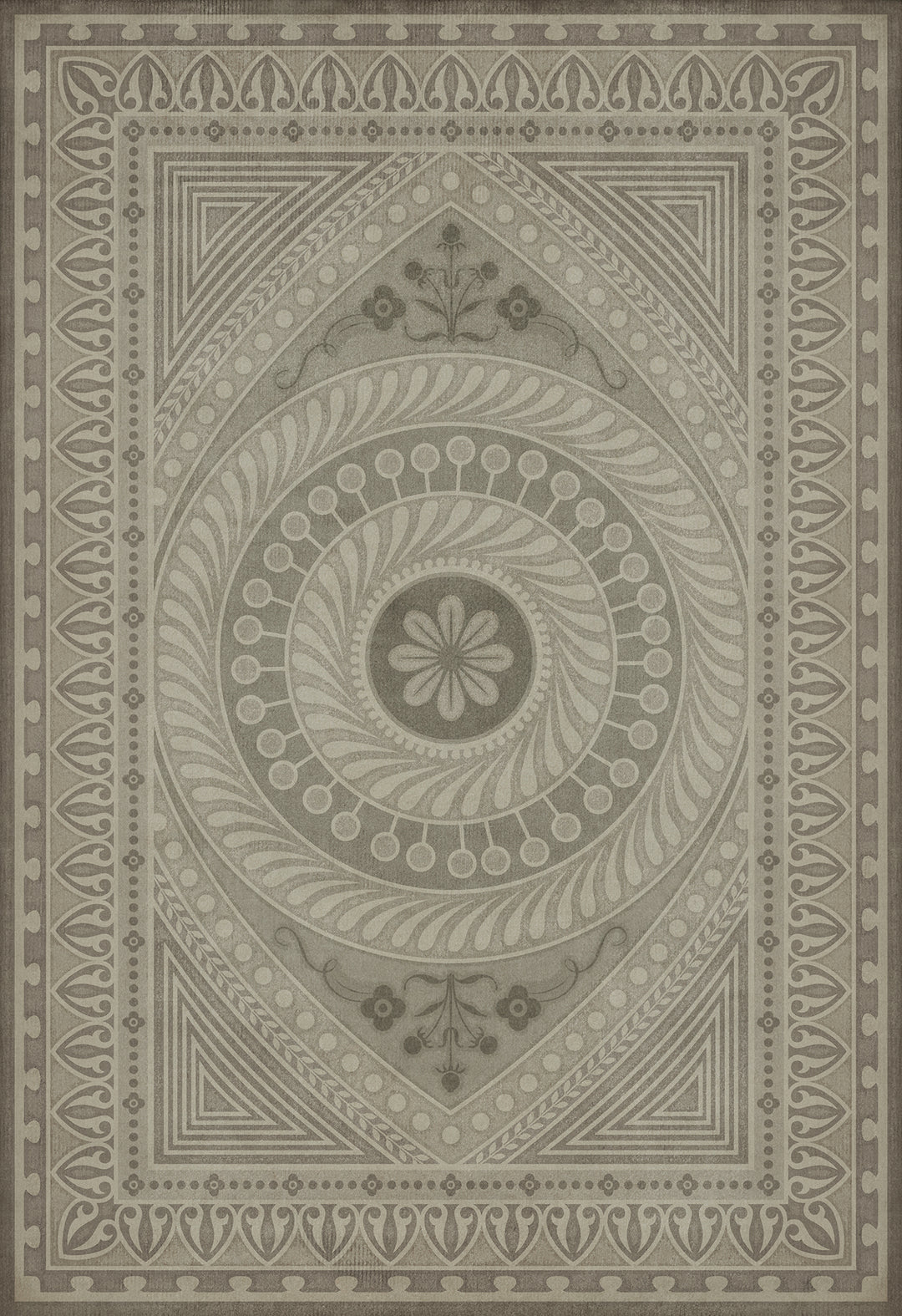 Vintage Vinyl Floorcloth Rug (Pattern 75 Practice What is Just)