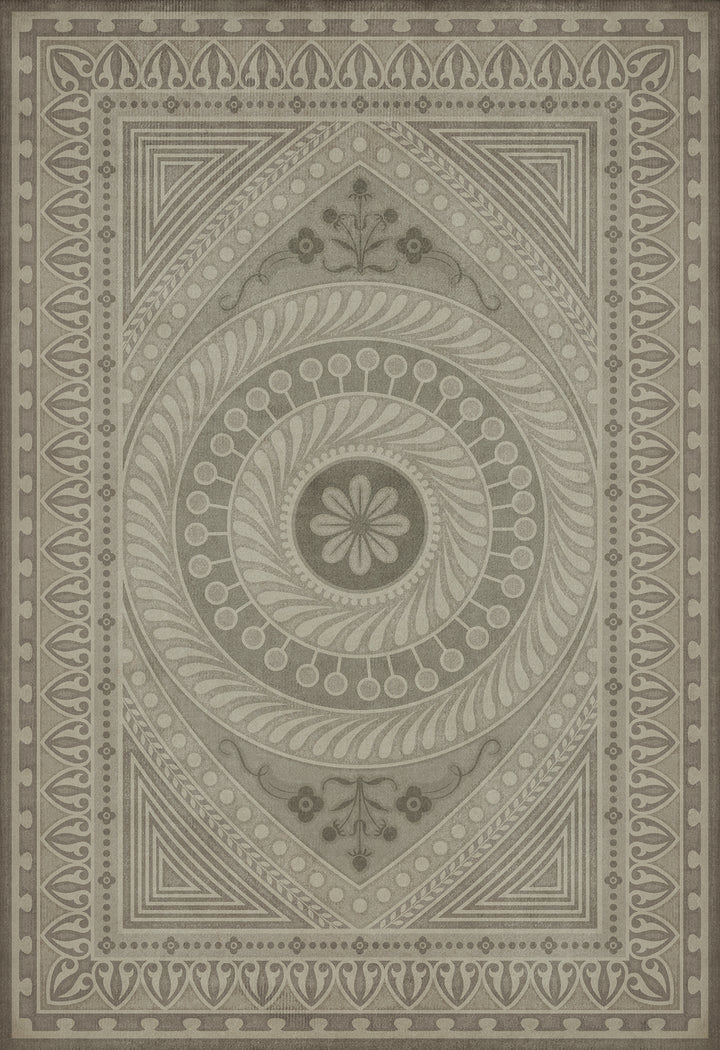 Vintage Vinyl Floorcloth Rug (Pattern 75 Practice What is Just)