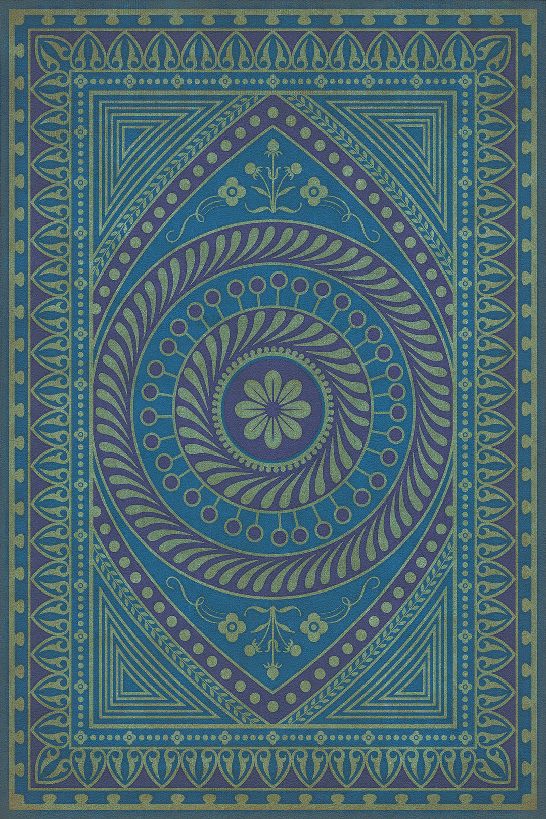 Vintage Vinyl Floorcloth Rug (Pattern 75 Pursue Harmony)