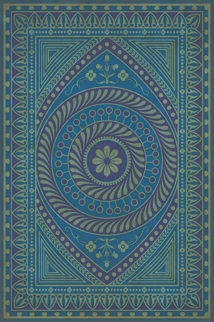Vintage Vinyl Floorcloth Rug (Pattern 75 Pursue Harmony)