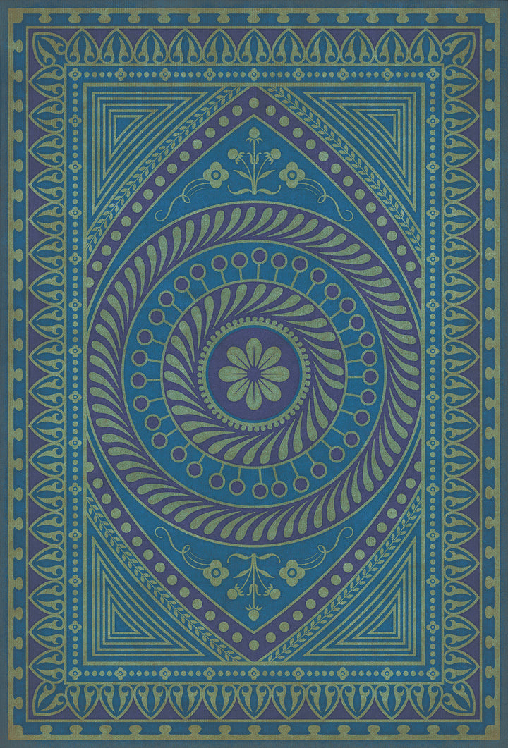 Vintage Vinyl Floorcloth Rug (Pattern 75 Pursue Harmony)