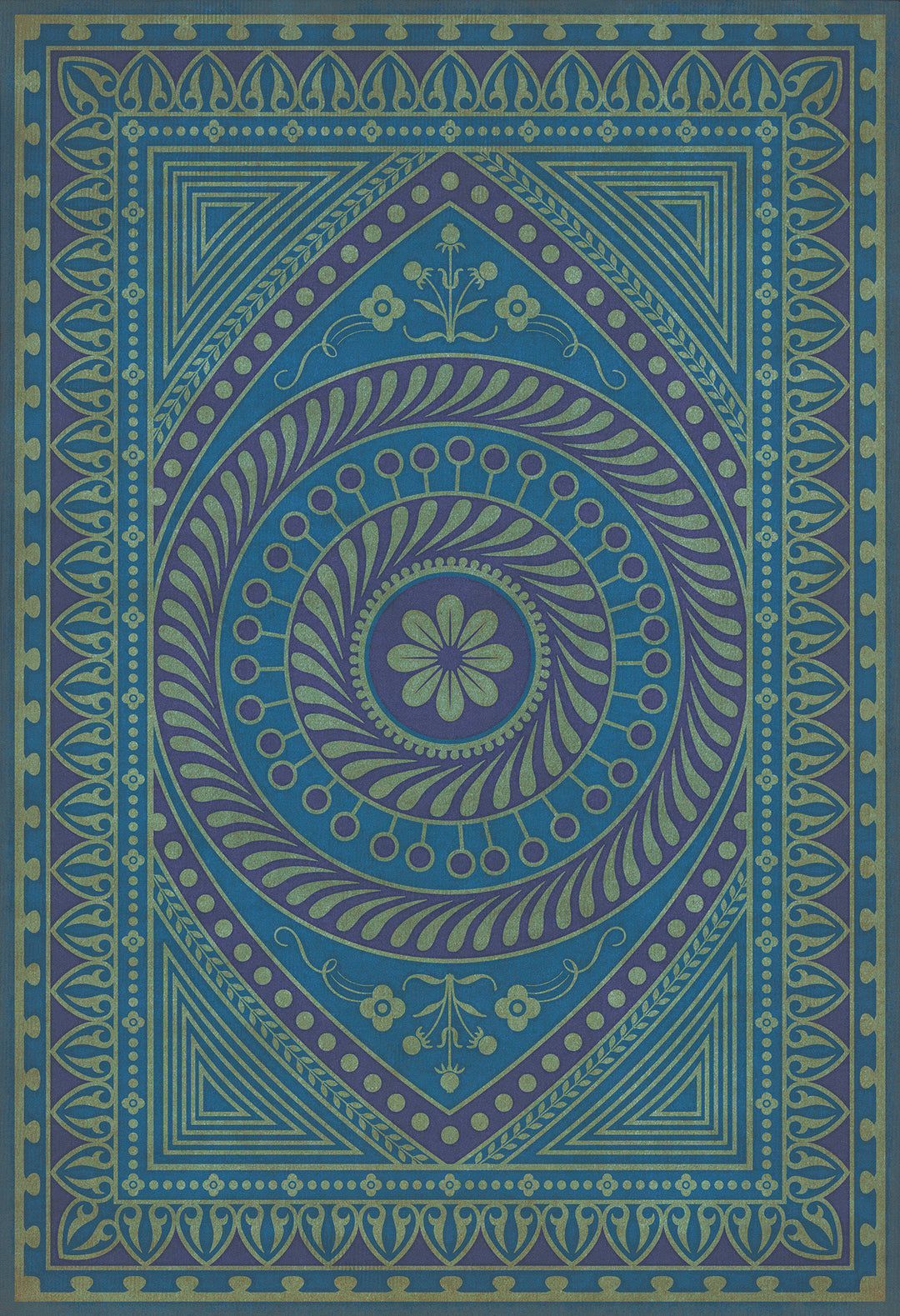 Vintage Vinyl Floorcloth Rug (Pattern 75 Pursue Harmony)