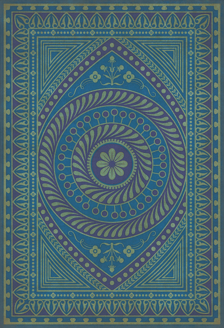 Vintage Vinyl Floorcloth Rug (Pattern 75 Pursue Harmony)
