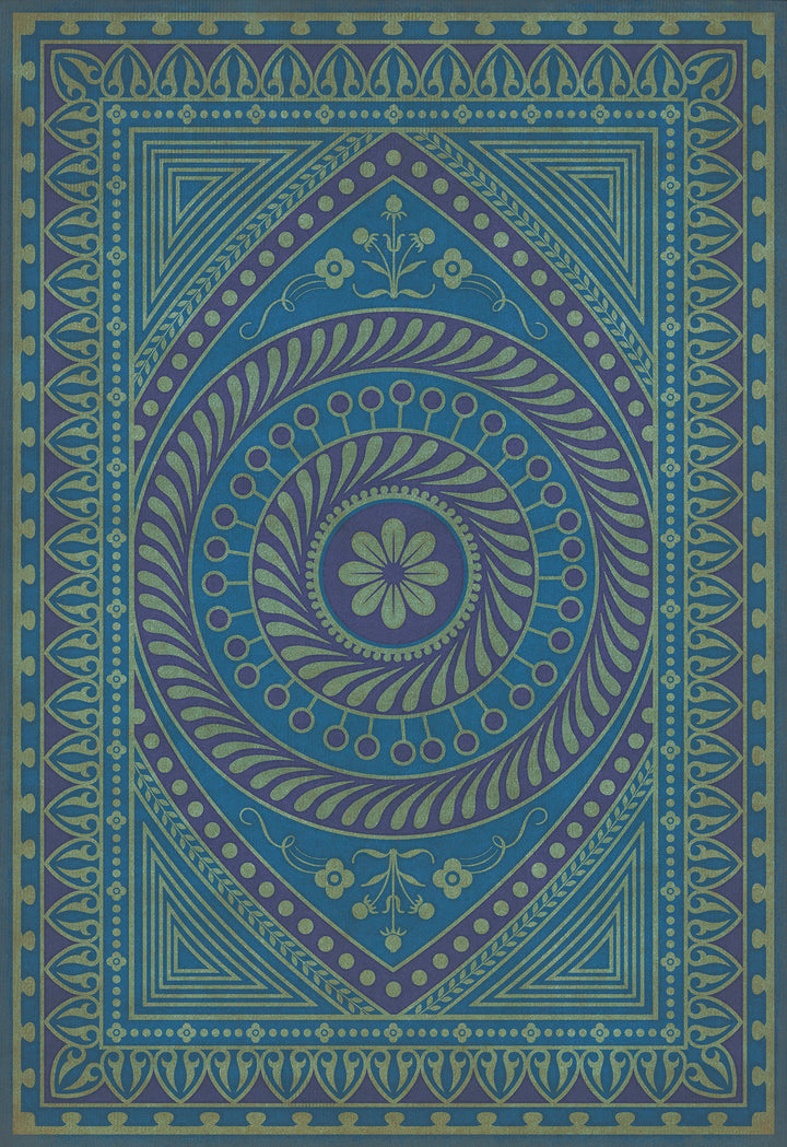 Vintage Vinyl Floorcloth Rug (Pattern 75 Pursue Harmony)