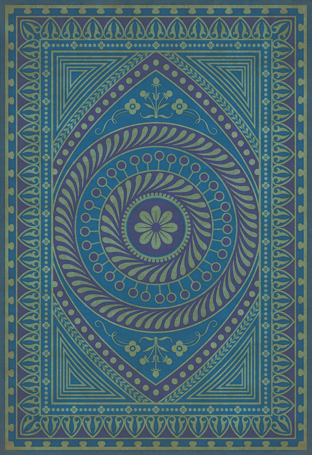 Vintage Vinyl Floorcloth Rug (Pattern 75 Pursue Harmony)