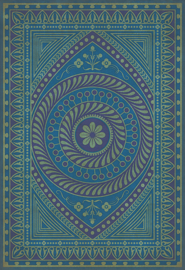 Vintage Vinyl Floorcloth Rug (Pattern 75 Pursue Harmony)