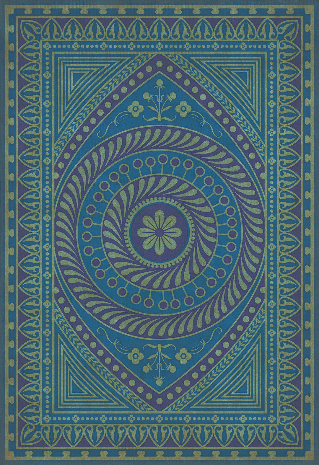 Vintage Vinyl Floorcloth Rug (Pattern 75 Pursue Harmony)
