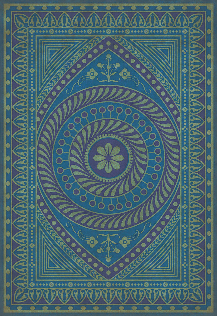 Vintage Vinyl Floorcloth Rug (Pattern 75 Pursue Harmony)