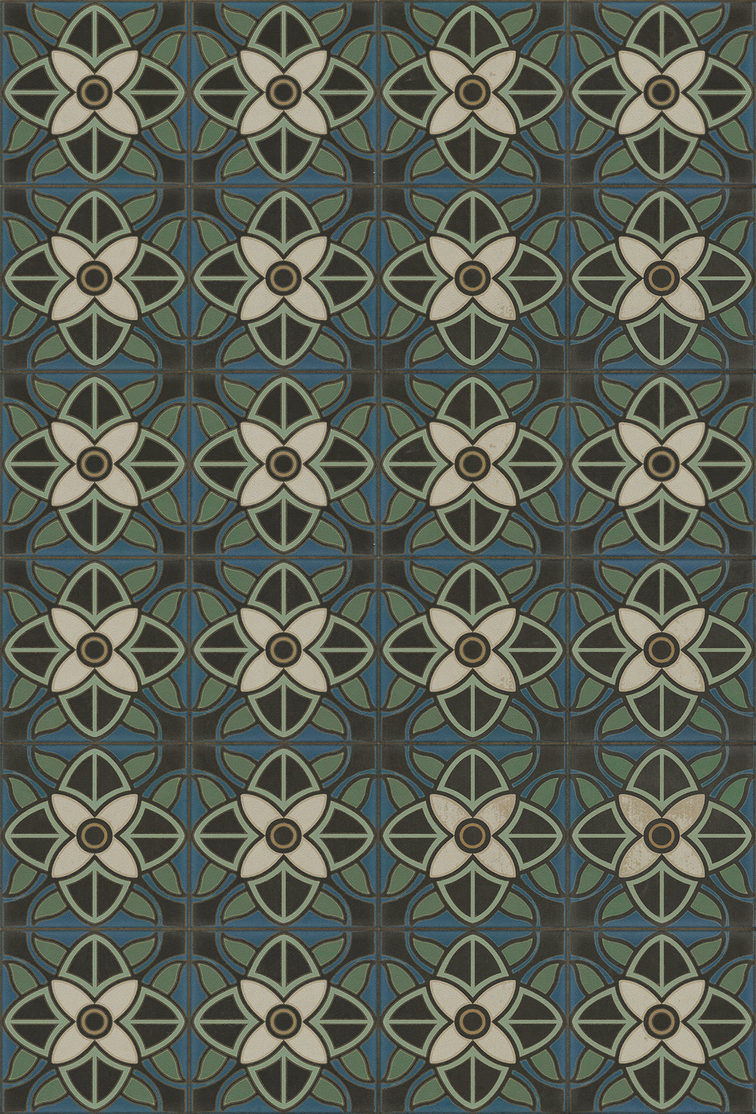Vintage Vinyl Floorcloth Rug (Pattern 80 Bette Davis)