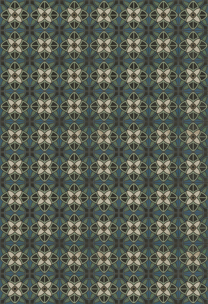 Vintage Vinyl Floorcloth Rug (Pattern 80 Bette Davis)