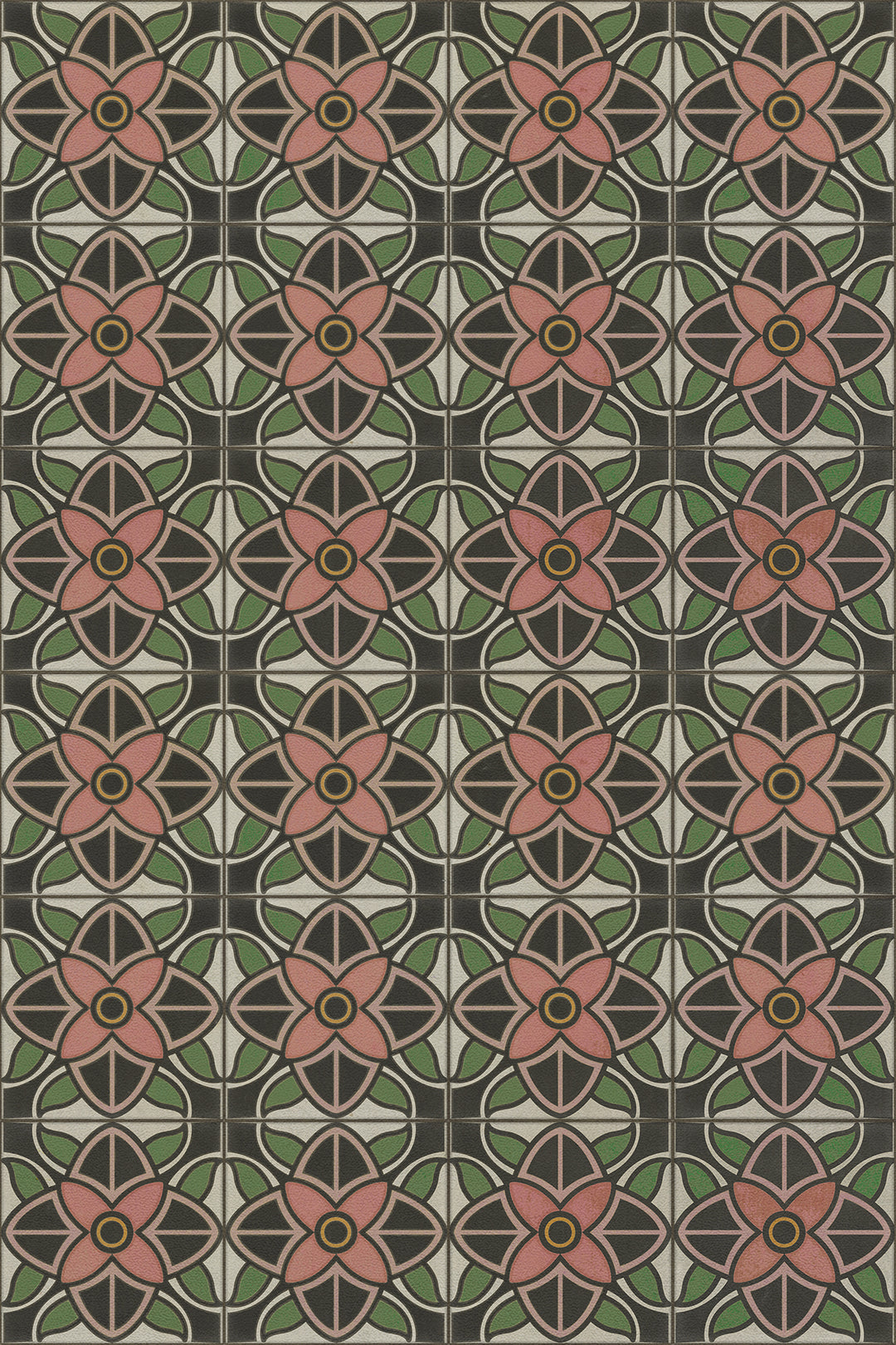 Vintage Vinyl Floorcloth Rug (Pattern 80 Shirley Temple)