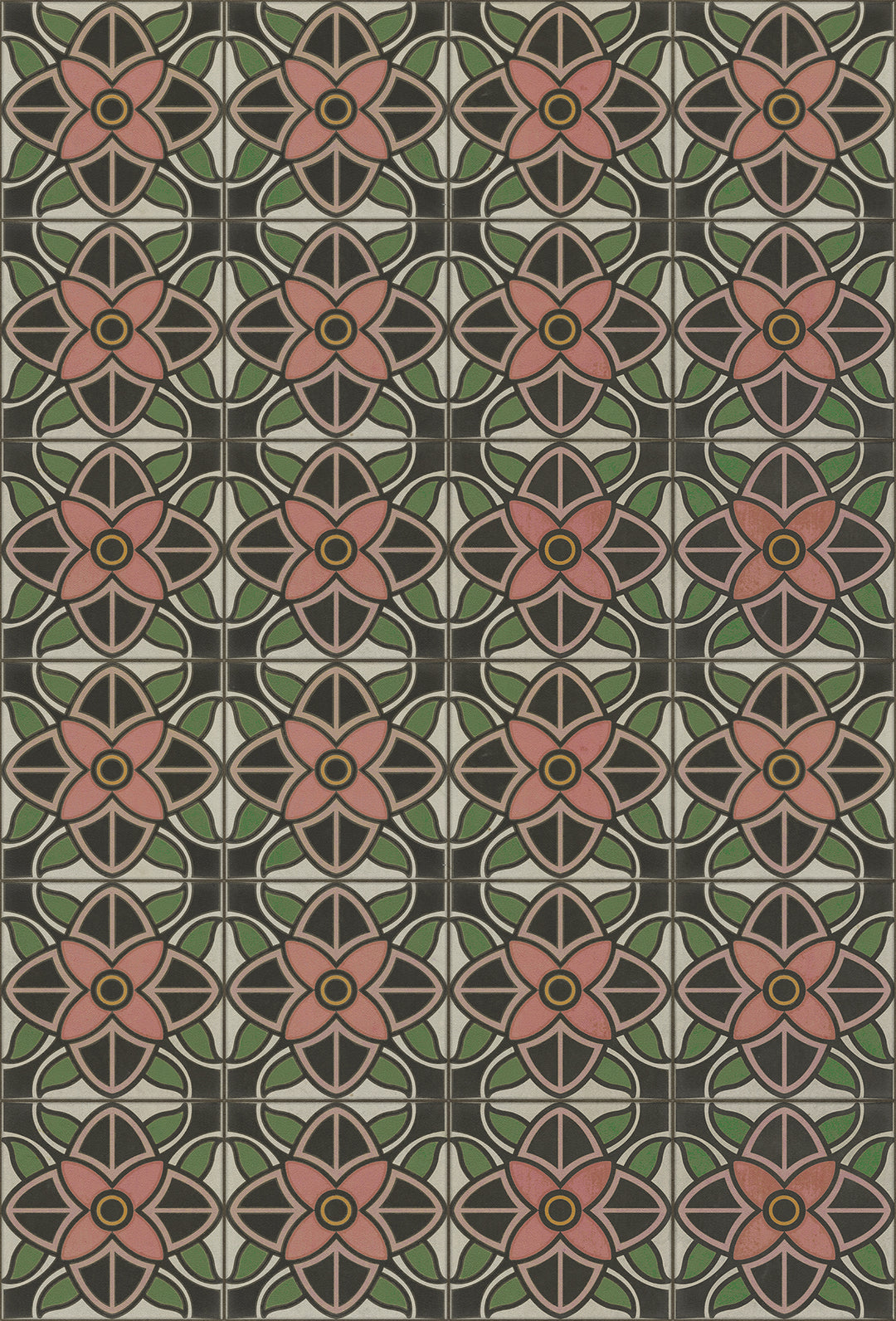 Vintage Vinyl Floorcloth Rug (Pattern 80 Shirley Temple)