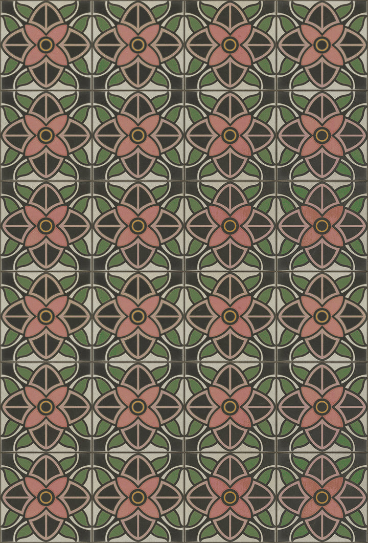 Vintage Vinyl Floorcloth Rug (Pattern 80 Shirley Temple)