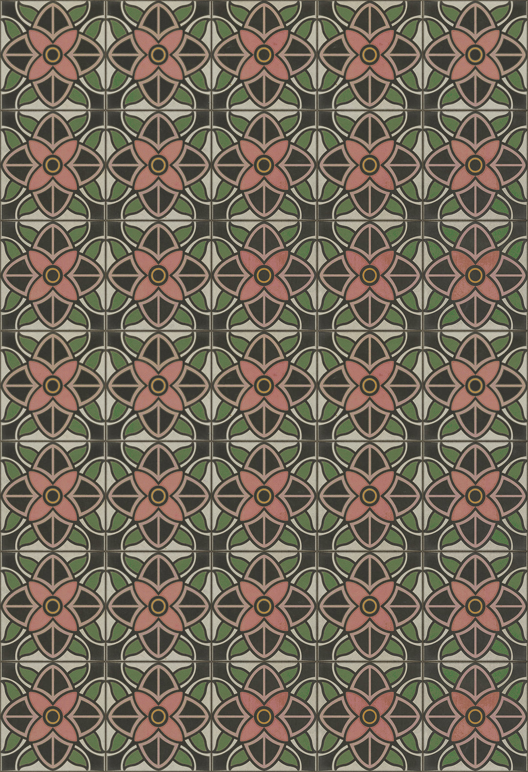 Vintage Vinyl Floorcloth Rug (Pattern 80 Shirley Temple)