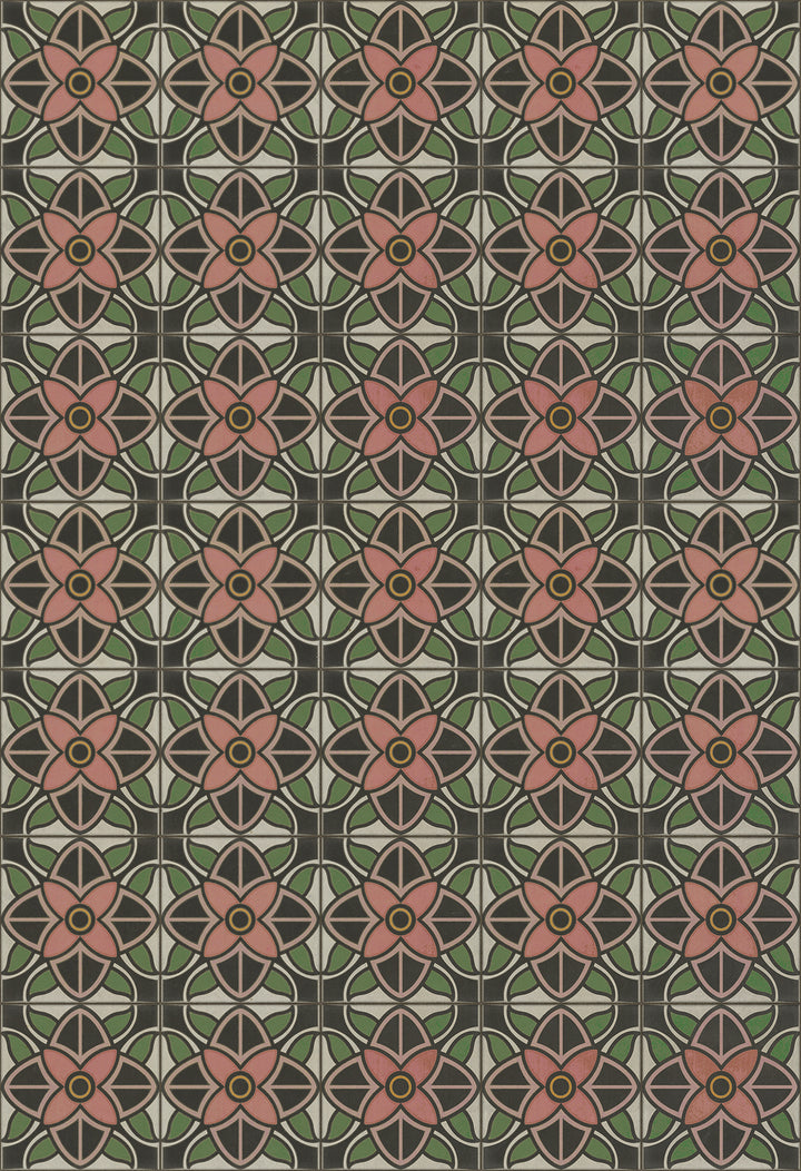 Vintage Vinyl Floorcloth Rug (Pattern 80 Shirley Temple)