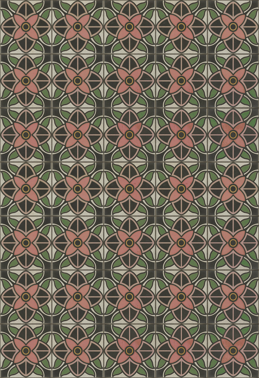Vintage Vinyl Floorcloth Rug (Pattern 80 Shirley Temple)