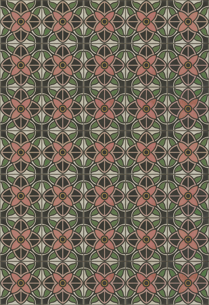 Vintage Vinyl Floorcloth Rug (Pattern 80 Shirley Temple)