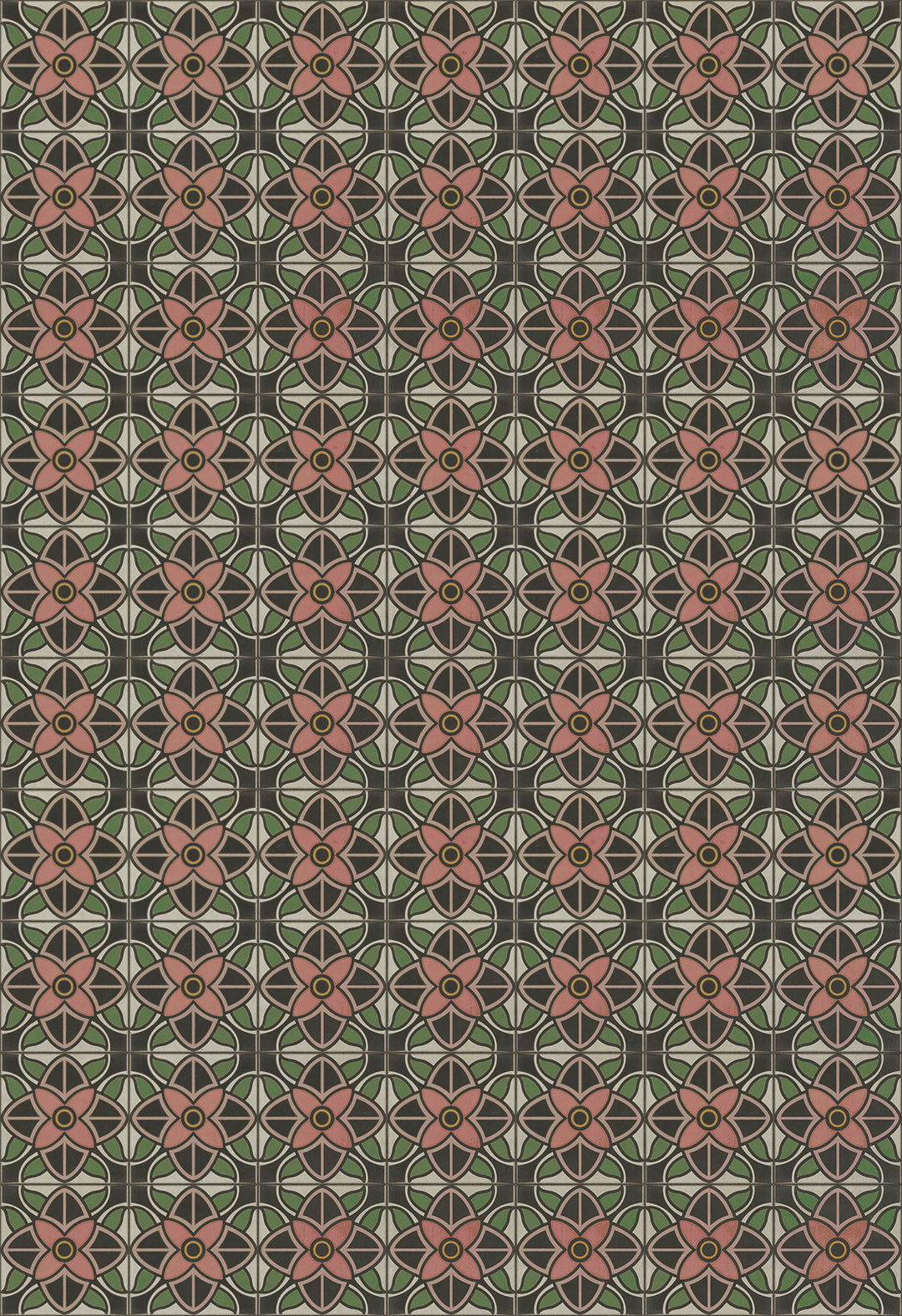 Vintage Vinyl Floorcloth Rug (Pattern 80 Shirley Temple)