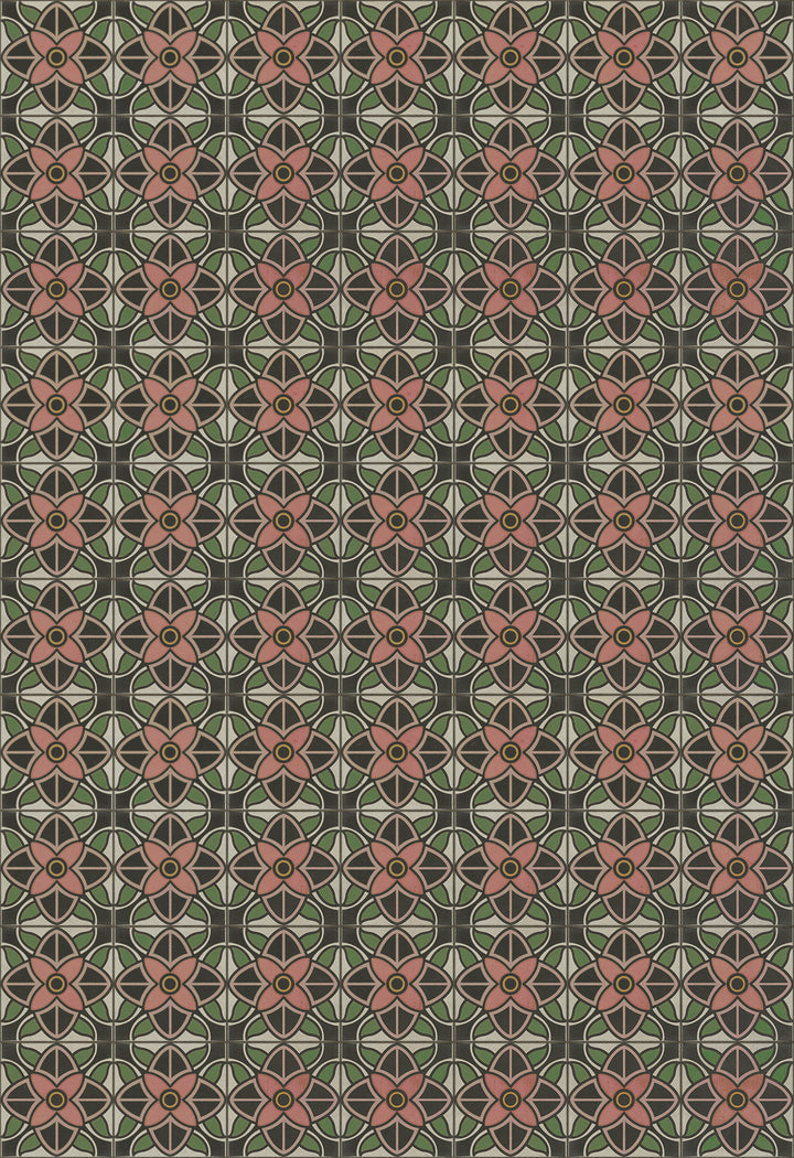 Vintage Vinyl Floorcloth Rug (Pattern 80 Shirley Temple)