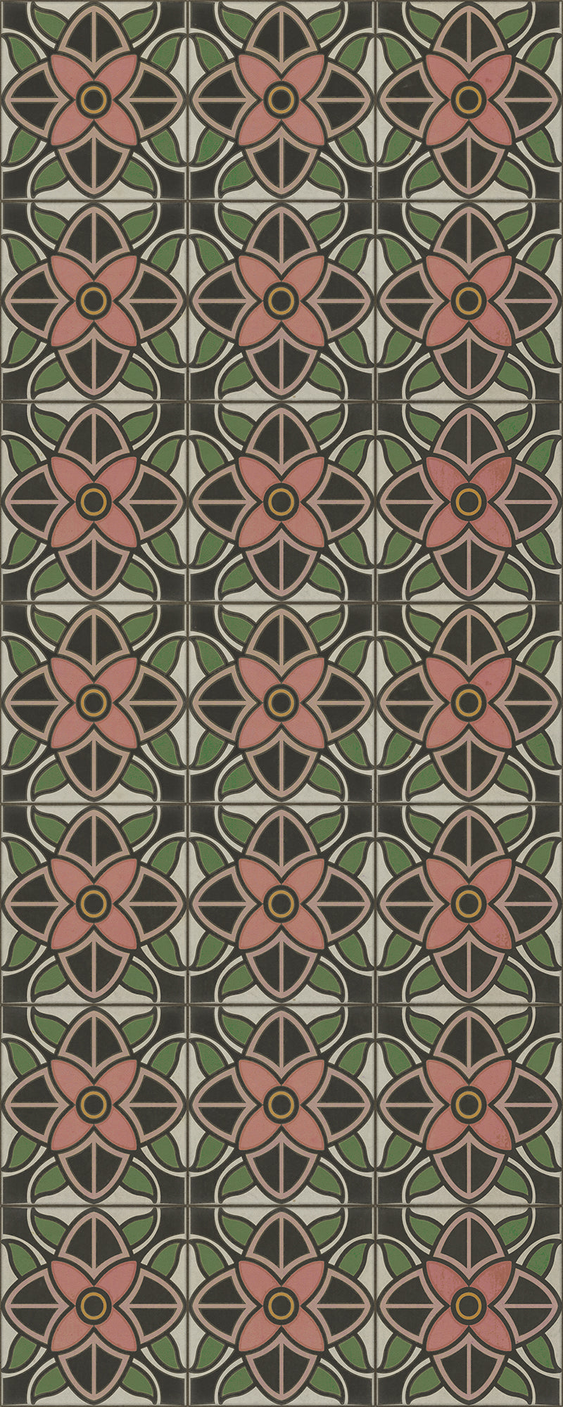Vintage Vinyl Floorcloth Rug (Pattern 80 Shirley Temple)