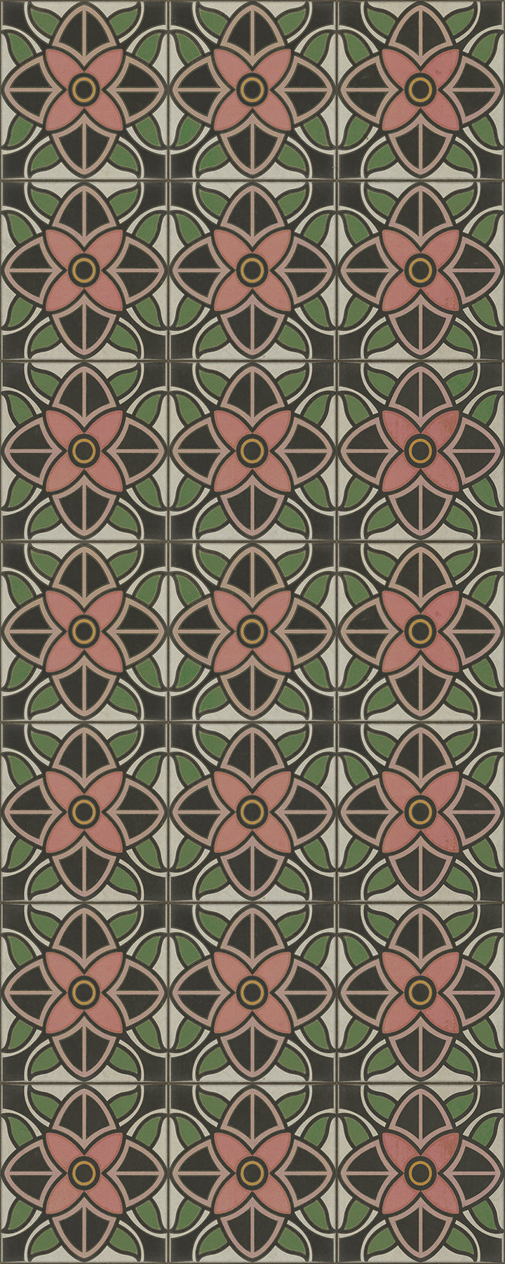Vintage Vinyl Floorcloth Rug (Pattern 80 Shirley Temple)
