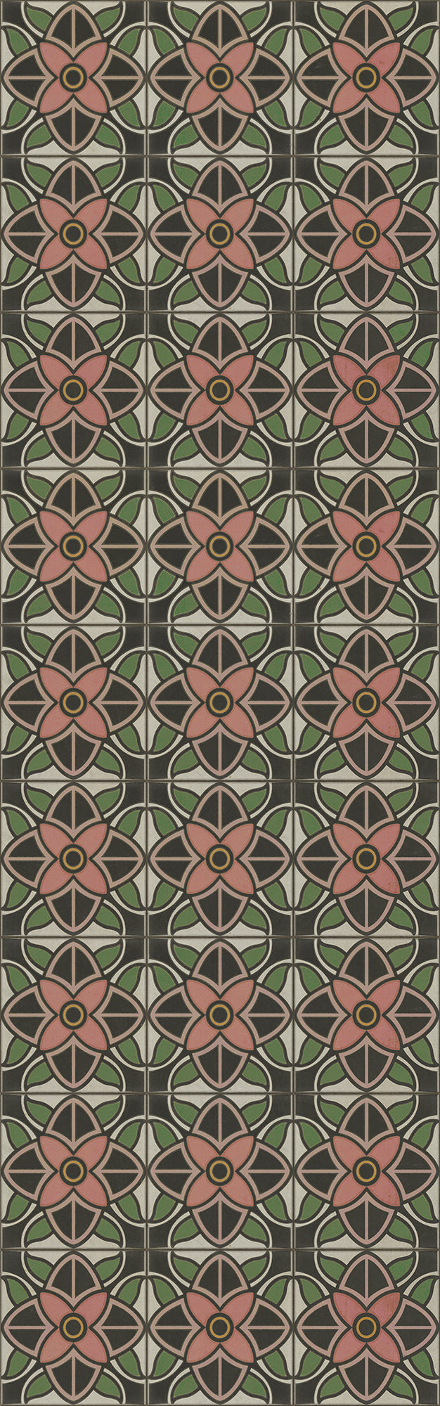 Vintage Vinyl Floorcloth Rug (Pattern 80 Shirley Temple)