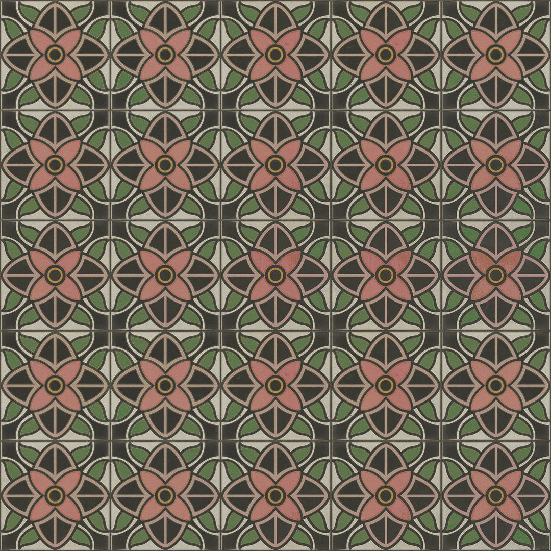 Vintage Vinyl Floorcloth Rug (Pattern 80 Shirley Temple)