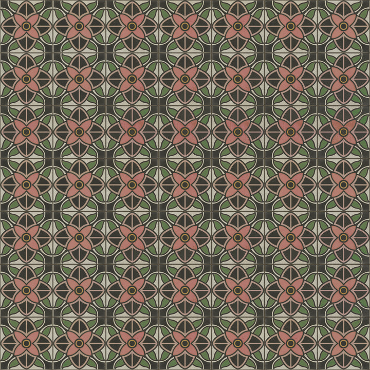 Vintage Vinyl Floorcloth Rug (Pattern 80 Shirley Temple)