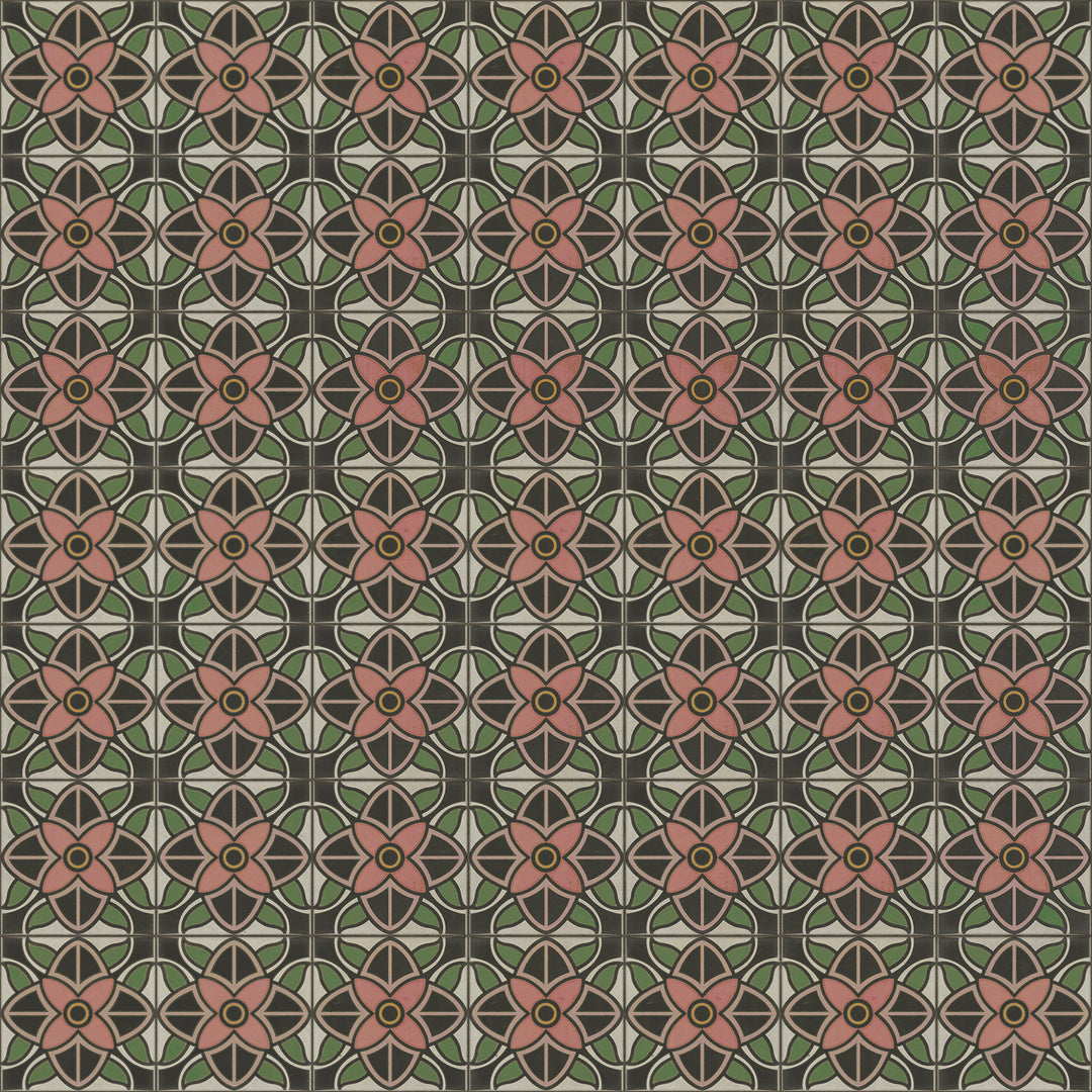 Vintage Vinyl Floorcloth Rug (Pattern 80 Shirley Temple)
