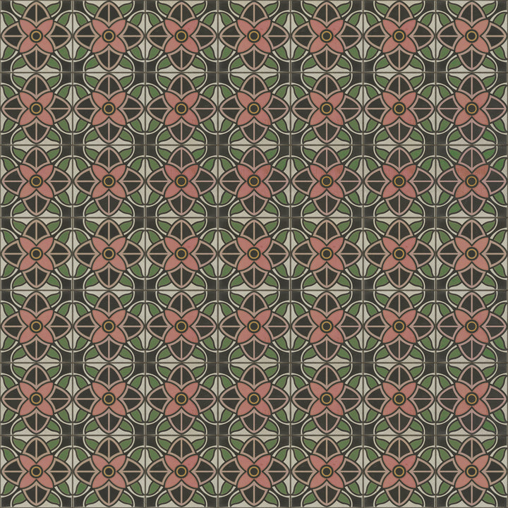 Vintage Vinyl Floorcloth Rug (Pattern 80 Shirley Temple)