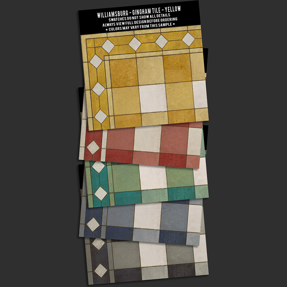 Vintage Vinyl WILLIAMSBURG Gingham Tile Swatch Set