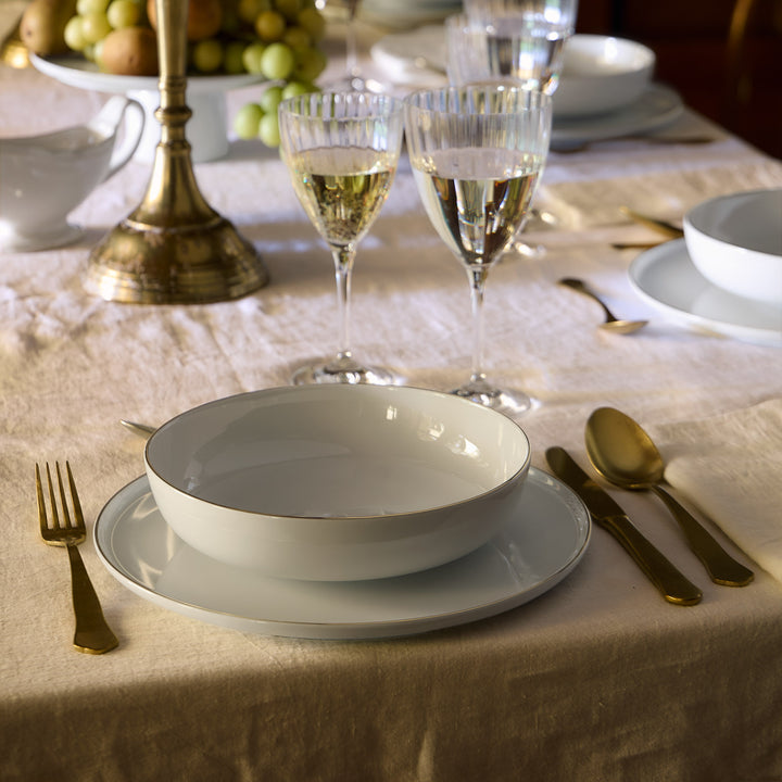 Costa Nova Resonance Porcelain Dinnerware (White/Gold)