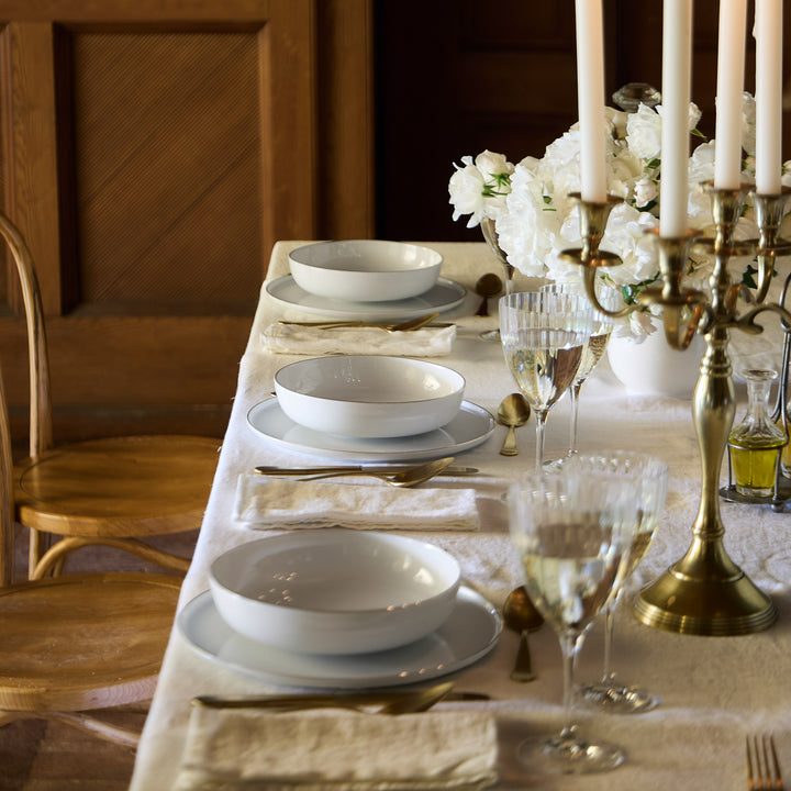Costa Nova Resonance Porcelain Dinnerware (White/Gold)