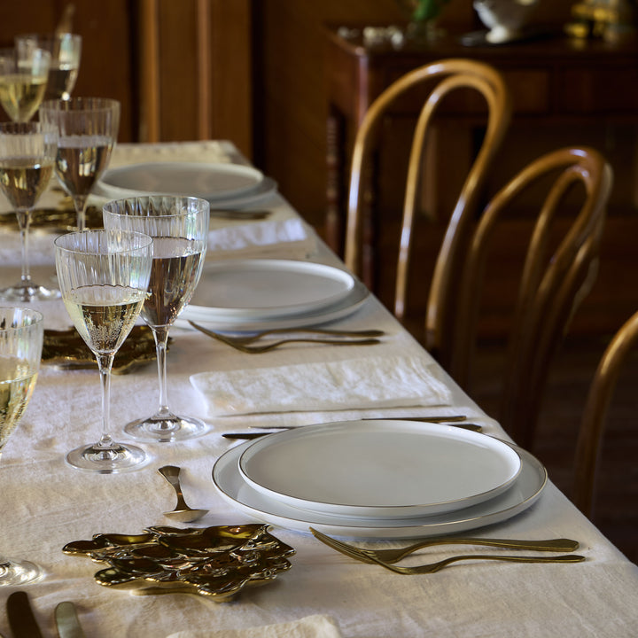 Costa Nova Resonance Porcelain Dinnerware (White/Gold)