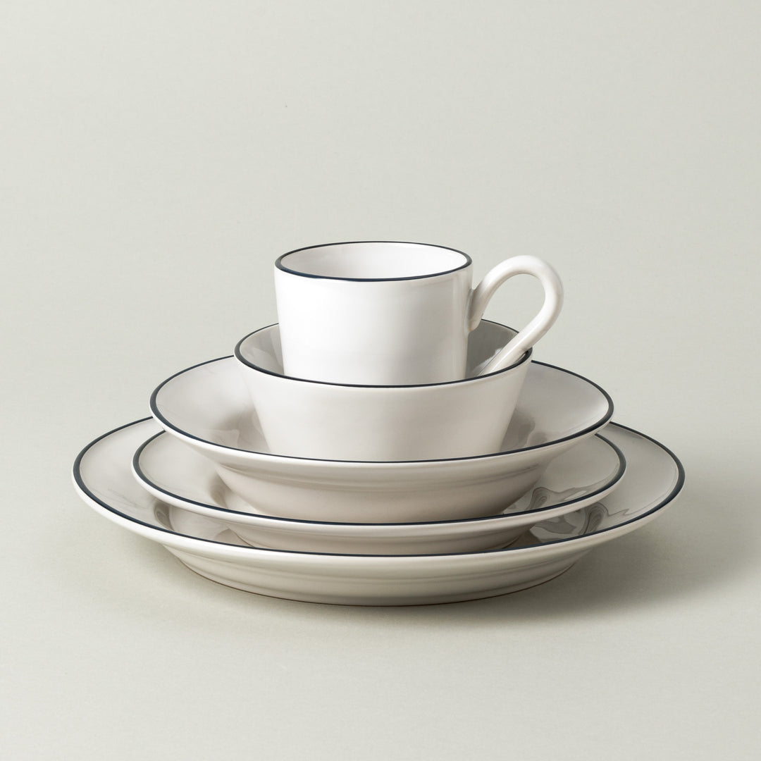 Costa Nova Beja Fine Stoneware Dinnerware (White-Blue)