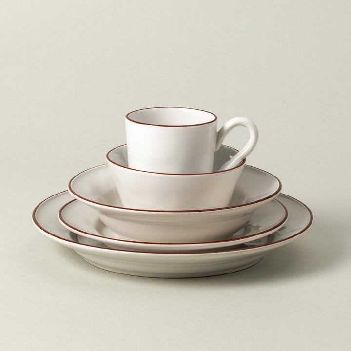 Costa Nova Beja Fine Stoneware Dinnerware (White/Red)