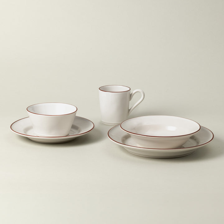 Costa Nova Beja Fine Stoneware Dinnerware (White/Red)