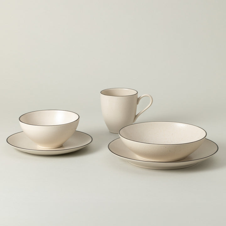 Costa Nova Augusta Fine Stoneware Dinnerware (Natural/Black)