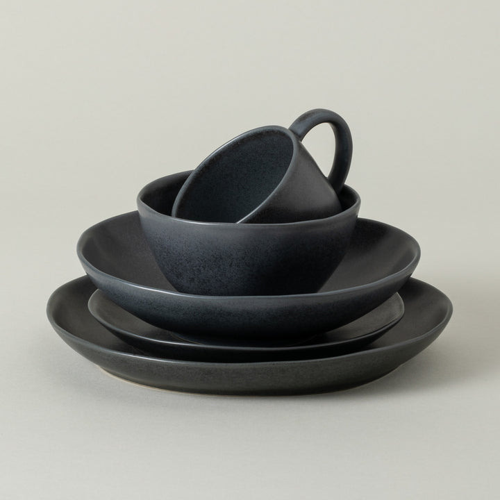 Costa Nova Livia Fine Stoneware Dinnerware (Matte Black)