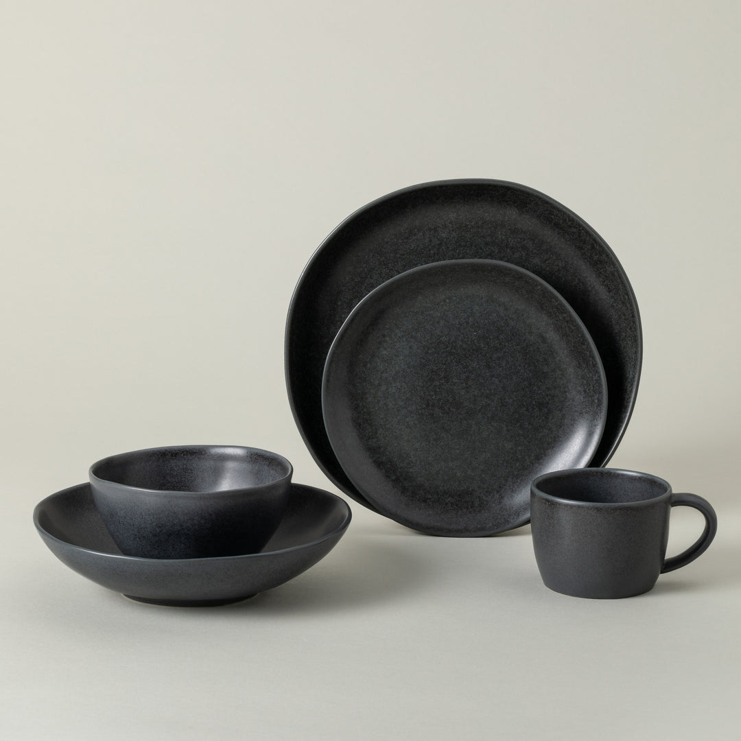 Costa Nova Livia Fine Stoneware Dinnerware (Matte Black)