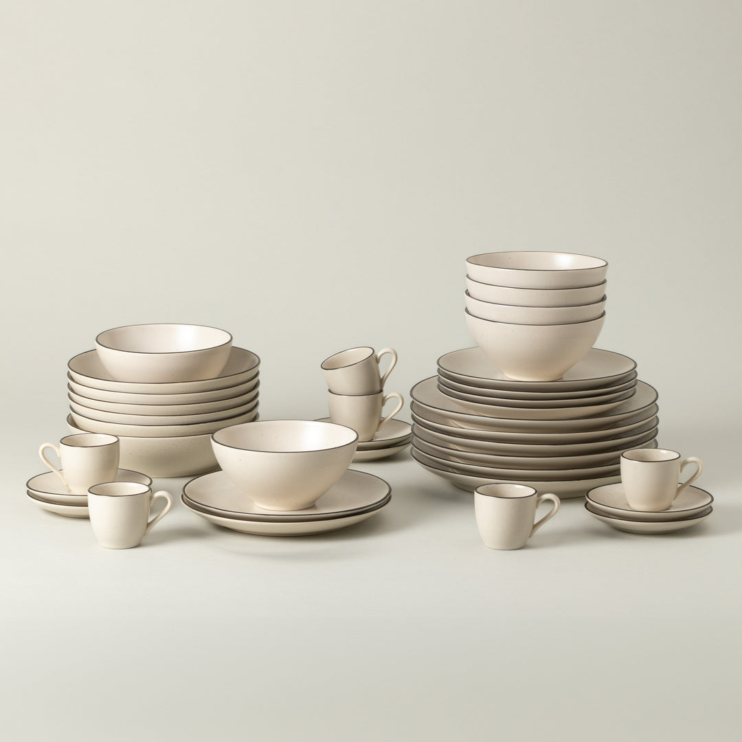 Costa Nova Augusta Fine Stoneware Dinnerware (Natural/Black)