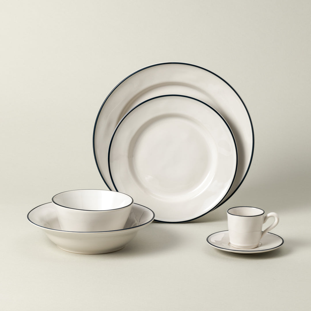Costa Nova Beja Fine Stoneware Dinnerware (White-Blue)